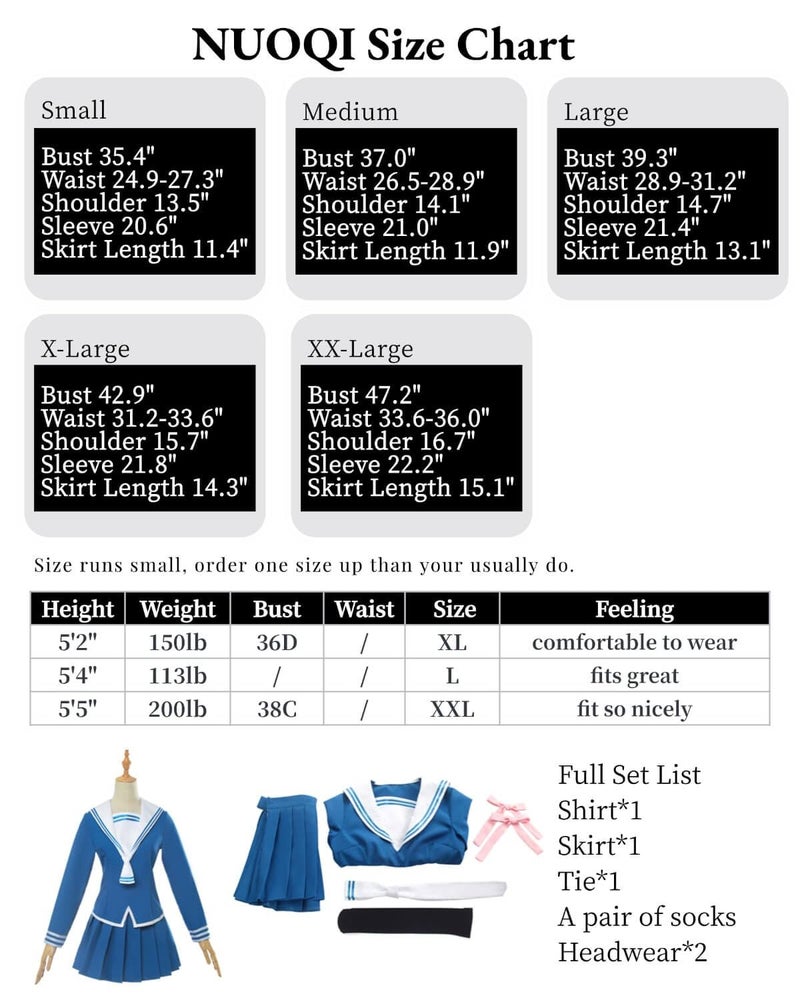 Nuoqi Tohru Honda Cosplay Costume Fruits Basket Tohru Cosplay Outfit Anime Japanese School Girls Sailor Uniform Suit XL - Image 5